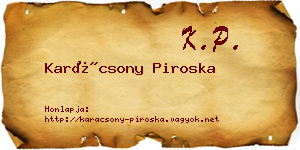 Karácsony Piroska névjegykártya