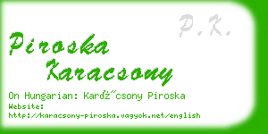 piroska karacsony business card